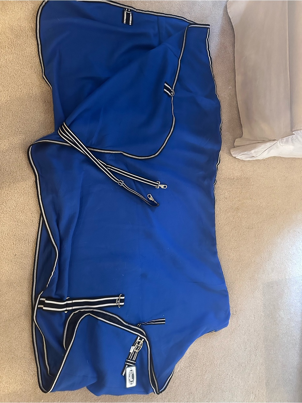 Royal Blue Equestrian Fleece Blanket Liner or Cooler with Contrast Trim